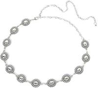 QKEPCY Chaîne De Corps Bohème En Alliage Argenté Avec Motifs Floraux Bijou De Corps Élégant Pour Femmes Accessoire De Mode Pour Festivals Et Soirées Chaîne De Taille Ajustable