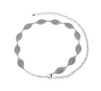 QKEPCY Chaîne de Taille Femme en Métal Vintage Ajouré Sculpté Chaîne Ceintures Pour Robe Style Boheme Réglable Ceinture Femme Ceinture pour Tous les Jours, Fête ou festival
