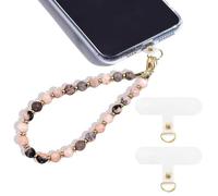 QKEPCY Chaine Téléphone Portable Cristal Pierre Naturelle Cordon Telephone Portable en Perlée Bijoux de Chaîne de Téléphone Bohème Charm pour Femmes Filles pour Tablette Porte-Clés