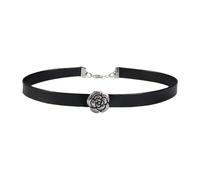 QKEPCY Collier Femme Bijoux en Acier Inoxydable avec Rose Chaine Or Élégante Collier Argent Moderne pour Toutes Occasions