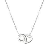 QKEPCY Collier pour Femme Pendentif Coeur En Zircone Cubique Coeur Or Argent en Acier Inoxydable Chaîne Réglable Amour Pendentif Hypoallergénique Anniversaire Saint Valentin Fête des Mères