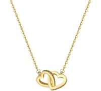 QKEPCY Collier pour Femme Pendentif Coeur En Zircone Cubique Coeur Or Argent en Acier Inoxydable Chaîne Réglable Amour Pendentif Hypoallergénique Anniversaire Saint Valentin Fête des Mères