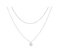 QKEPCY Collier Superposé Pendentif Médaillon Chaîne Satellite Bijoux Femme Accessoire Élégant Ajustable