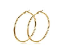 QKEPCY Créoles Rondes Minimalistes Boucles D'oreilles Hoops Classiques Bijoux Élégants Accessoires Féminins (Or/20MM)