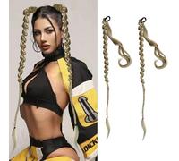 QKEPCY Extension de Queue de Cheval Tressée 70cm 2 Pièces, Extensions de Cheveux avec Attache Cheveux Rallonge Cheveux Enveloppante Synthétique Postiches Longue Ponytail Extension pour les Femmes