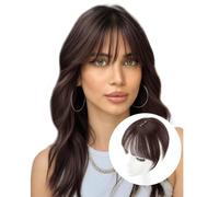 QKEPCY Frange a Clip Extension de Cheveux Clip Naturel Bangs Pince à Cheveux avec Frange avec Temples Extension 3D Hair Bangs Clip Couleur Naturelle Perruque pour Femmes