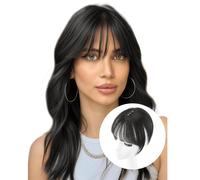 QKEPCY Frange a Clip Extension de Cheveux Clip Naturel Bangs Pince à Cheveux avec Frange avec Temples Extension 3D Hair Bangs Clip Couleur Naturelle Perruque pour Femmes