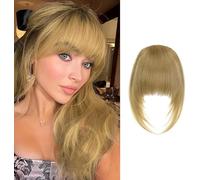 QKEPCY Frange à Clip Naturelle Cheveux Synthétiques Haute Qualité Extension Capillaire Faux Cheveux Postiche Accessoire Coiffure Franges devant Légères