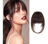 QKEPCY Frange à Clip Naturelle Cheveux Synthétiques Haute Qualité Extension Capillaire Faux Cheveux Postiche Accessoire Coiffure Franges devant Légères
