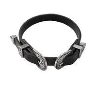 QKEPCY Gothique Cuir Collier Ras de Cou,Femmes Punk Chaîne Clavicule PU Ras du Cou,Réglable Collier Chocker,Tour de Cou Rock Ceinture Coeur Collier Réglable Halloween Cosplayer (Type A)