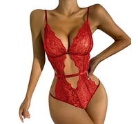 QKEPCY Lingerie Sexy Femme Coquine Hot Body Dentelle Bretelles Combinaison Tenue Érotique Ensemble Nuisette Bodystocking Transparent sous Vetements