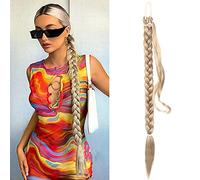 QKEPCY Queue de Cheval Extension, 80cm Postiche Cheveux Tressage Extensions Extension de Cheveux Longue Droit Naturel Postiche Synthétique Ponytail Extension