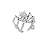 QKEPCY Réglable Vintage Punk Gothique Anneaux,Bague en forme d'araignée ouverte réglable,pour Halloween Y2k Cool Knuckle Anneau Ensemble Mignon Dainty Anneaux Bijoux Cadeau Femmes Hommes (Blanc)