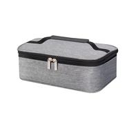 QKEPCY Sac Isotherme Déjeuner Noir Avec Double Fermeture Éclair Et Poignée En Cuir Grande Capacité Sac À Lunch Étanche Pour Repas Au Bureau Et Pique Nique Conteneur Alimentaire Portable(Grigio)