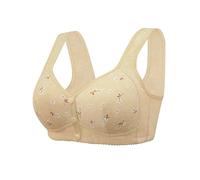 QKEPCY Soutien Gorge sans Armature Brassiere Femme Soutien-Gorge à Larges Bretelles sans Couture Boutonné avec Ouverture sur Le Devant Confortable en Coton pour Femme