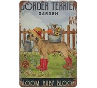 QKIODS Panneau vintage en métal Border Terrier pour bars, restaurants, cafés, pubs - 20,3 x 30,5 cm