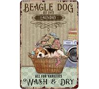 QKIODS Panneau vintage en métal pour décoration en intérieur/extérieur Motif chien Beagle 20,3 x 30,5 cm