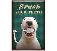 QKIODS Plaque en aluminium vintage Brush Your teeth For Bar Club Restaurants Cafes Pubs 20,3 x 30,5 cm