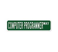 QKIODS Plaque en métal vintage avec inscription « Conputer Programmer » - Décoration murale - Cadeau - 15,2 x 40,6 cm