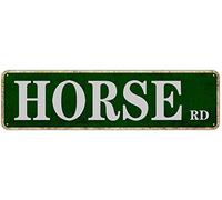 QKIODS Plaque en métal vintage en forme de cheval rustique - Décoration murale - Cadeau - 10,2 x 40,6 cm