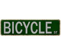 QKIODS Plaque en métal vintage en forme de vélo - Décoration murale - 10,2 x 40,6 cm