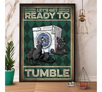 QKIODS Plaque en métal vintage en métal avec inscription « Let S Get Ready To Tumble » - Décoration murale pour maison, café, 20,3 x 30,5 cm