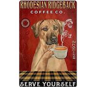 QKIODS Rhodesian Ridgeback Plaque vintage en aluminium pour maison, bar, pub, café, ferme, 20,3 x 30,5 cm