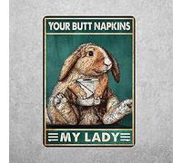 QKIODS Your Butt Towels Plaque en métal vintage en aluminium pour décoration murale d'intérieur et café 20,3 x 30,5 cm