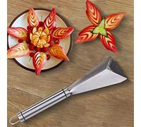 Qklovni Couteau à découper en acier inoxydable - Forme triangulaire - Pour couper les fruits et légumes - Outil de sculpture de la citrouille