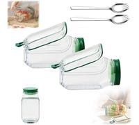 Qklovni Lot de 2 dosettes à salade 2025, bol à salade vertical, bol à salade fraîche, étui à sauce anti-fuite, compartiments séparés, bocaux à salade pour déjeuner