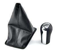 QKLsudua Levier de changement de vitesse 6 vitesses + Housse de protection en cuir Compatible avec to-yota Co-Rolla Ver-so RAV4 AVE-NSIS Ya-RIS-Miroir+Atténuation de la poussière