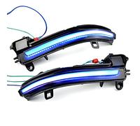 QKLsudua Lot de 2 clignotants séquentiels dynamiques compatibles avec B-MW F20 F30 F21 F22 F23 X1 E84 1 2 3 4 LED pour rétroviseurs latéraux - Bleu et jaune