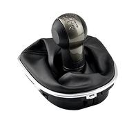 QKLsudua Pommeau de levier de vitesse 5 vitesses ABS avec soufflet en cuir Ensembles complets compatibles avec Se-at Al-Tea 2004-12 Le-on II 2005-12 to-ledo III