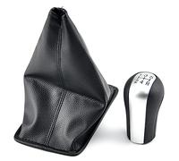 QKLsudua Pommeau de levier de vitesse de voiture à 5 vitesses + soufflet en cuir compatible avec to-yota Co-Rolla Ver-so RAV4 AVE-NSIS Ya-RIS-mat + anti-poussière