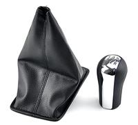 QKLsudua Pommeau de levier de vitesse de voiture à 5 vitesses + soufflet en cuir compatible avec to-yota Co-Rolla Ver-so RAV4 AVE-NSIS Ya-RIS-Mirror + anti-poussière