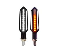 Qklyxr 24LED clignotant moto coulant frein jour lumière courante DRL relais arrêt Signal éclairage Témoin lumineux pour moto(2PCS White)