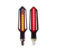 Qklyxr 24LED clignotant moto coulant frein jour lumière courante DRL relais arrêt Signal éclairage Témoin lumineux pour moto(2PCS Red)