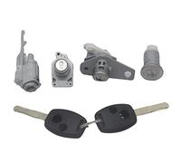 Qklyxr AL243 interrupteur d'allumage serrure de porte barillet coffre carburant bouchon clés à 2 boutons, for Civic, 06-08 Pièce de verrouillage de la e contact(BLACK 4PCS-2B)