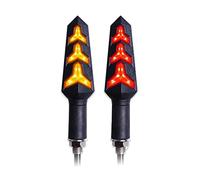 Qklyxr Clignotants de moto, relais lumière intégré, clignotant, indicateur d'arrêt, coulante, pliable Témoin lumineux pour moto(2pcs Red)