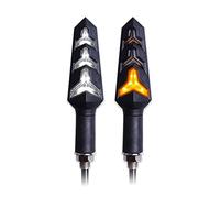 Qklyxr Clignotants de moto, relais lumière intégré, clignotant, indicateur d'arrêt, coulante, pliable Témoin lumineux pour moto(2pcs White)