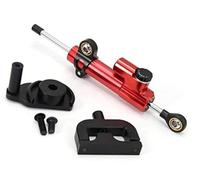 Qklyxr for KAABO, Kit de Support Montage d'amortisseur stabilisateur Direction Scooter électrique Mantis Amortisseur de Direction pour Trottinette électrique(Black Red Set)