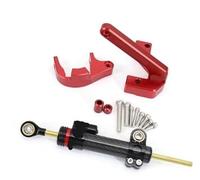 Qklyxr For VSETT, 10+ Scooter électrique nouveau stabilisateur de direction en Fiber carbone Kit support montage d'amortisseur noir et rouge Amortisseur de direction pour trottinette électriq(BLACK C)