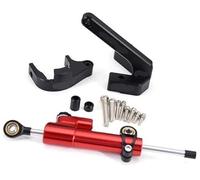 Qklyxr For VSETT, 10+ Scooter électrique nouveau stabilisateur de direction en Fiber carbone Kit support montage d'amortisseur noir et rouge Amortisseur de direction pour trottinette électriq(BLACK G)