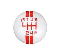 Qklyxr For VW, for Golf, for Ford, for Mustang, levier de vitesse course universel 6 vitesses voiture MT pommeau Pommeau de levier de vitesse(White Red)