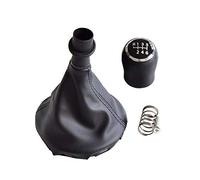 Qklyxr For VW, Transporter T5 T5.1 Gp 2003-2011 T6 5 6 vitesses noir argent panneau accessoires de voiture pommeau de levier de vitesse guêtre botte Pommeau de levier de vitesse(6 Speed Black)