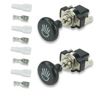 Qklyxr Interrupteur de phare universel for voiturette de golf, for EZ-GO Club Car Yama-ha, bouton poussoir 12 V, 15 A, bouton marche/arrêt, lot de 2 Interrupteur de phare