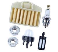 Qklyxr Kit de bougies d'allumage, écrous barre filtre à air et poire d'amorçage for tronçonneuses Husqvarna (362, 365, 371, 372) Bougie d'allumage pour moteur d'outil de jardin