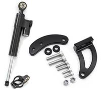Qklyxr Kit de Support Montage d'amortisseur Direction en Carbone for Scooter électrique, for KAABO, Mantis King GT Amortisseur de Direction pour Trottinette électriq(Black A3)