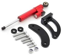 Qklyxr Kit de Support Montage d'amortisseur Direction en Carbone for Scooter électrique, for KAABO, Mantis King GT Amortisseur de Direction pour Trottinette électriq(Black D6)