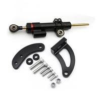 Qklyxr Kit de Support Montage d'amortisseur Direction en Carbone for Scooter électrique, for KAABO, Mantis King GT Amortisseur de Direction pour Trottinette électriq(Black C5)